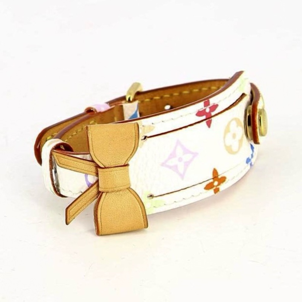 Louis Vuitton White Murakami Monogram ID Bracelet with Gold Hardware - Picture 10 of 11